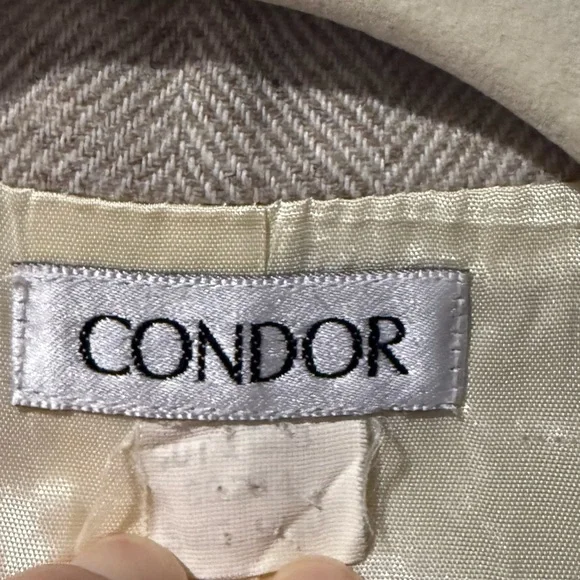 Vintage Condor Beige Herringbone Blazer women’s size 10 - Picture 8 of 10